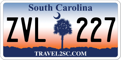 SC license plate ZVL227