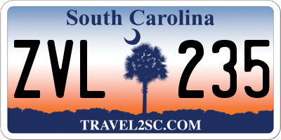 SC license plate ZVL235
