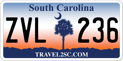 SC license plate ZVL236