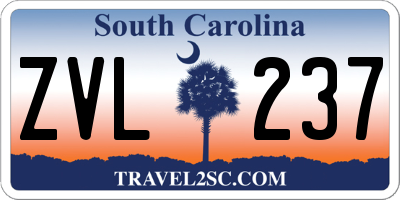 SC license plate ZVL237