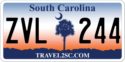 SC license plate ZVL244