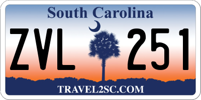 SC license plate ZVL251