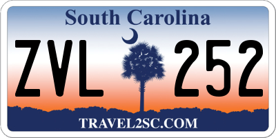 SC license plate ZVL252