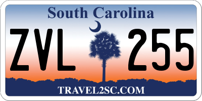 SC license plate ZVL255
