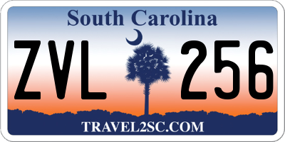 SC license plate ZVL256