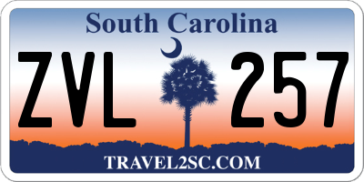 SC license plate ZVL257