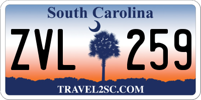 SC license plate ZVL259