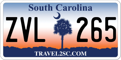 SC license plate ZVL265