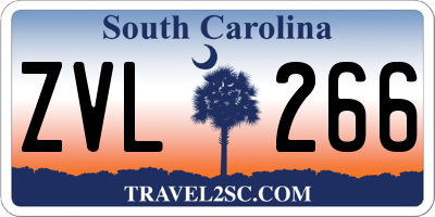 SC license plate ZVL266