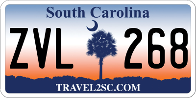 SC license plate ZVL268