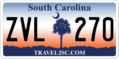 SC license plate ZVL270