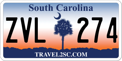 SC license plate ZVL274