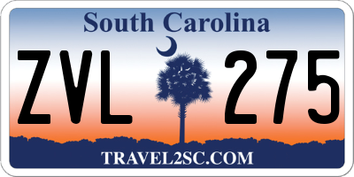SC license plate ZVL275