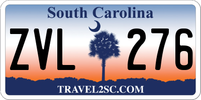 SC license plate ZVL276