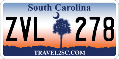 SC license plate ZVL278