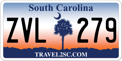SC license plate ZVL279