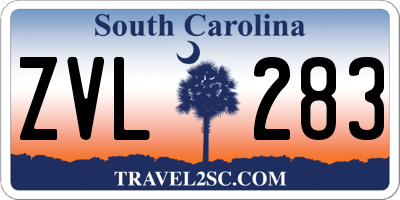 SC license plate ZVL283