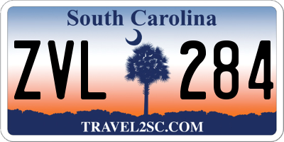 SC license plate ZVL284