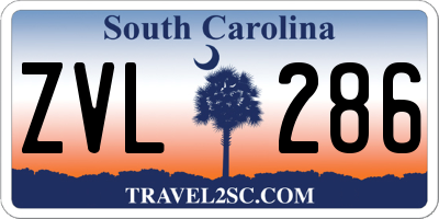 SC license plate ZVL286