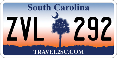 SC license plate ZVL292