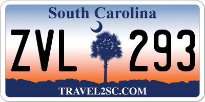 SC license plate ZVL293