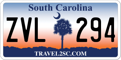 SC license plate ZVL294