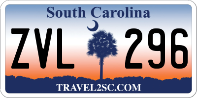 SC license plate ZVL296
