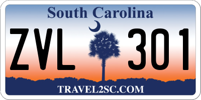 SC license plate ZVL301