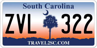 SC license plate ZVL322