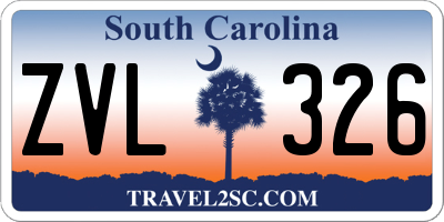 SC license plate ZVL326