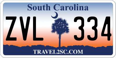 SC license plate ZVL334