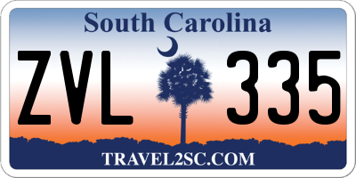 SC license plate ZVL335