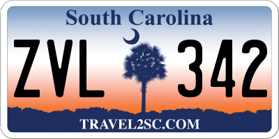 SC license plate ZVL342