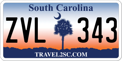 SC license plate ZVL343