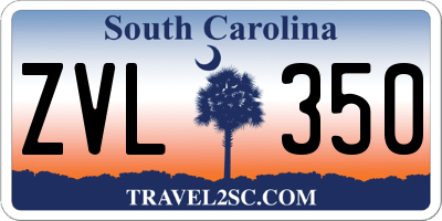 SC license plate ZVL350