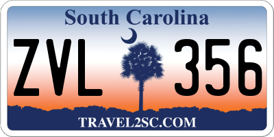 SC license plate ZVL356