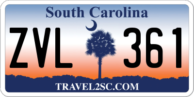 SC license plate ZVL361