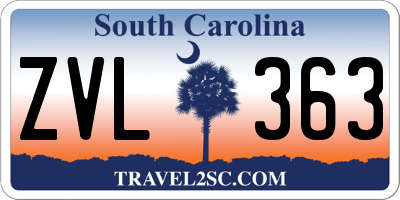 SC license plate ZVL363