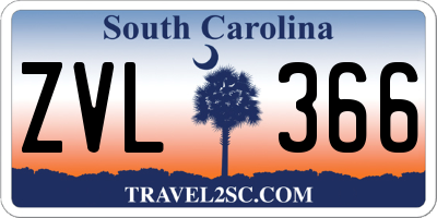 SC license plate ZVL366