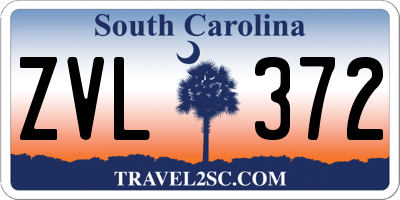 SC license plate ZVL372