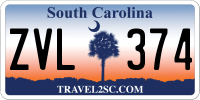 SC license plate ZVL374