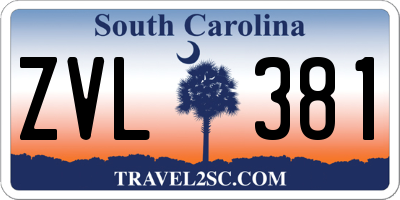 SC license plate ZVL381