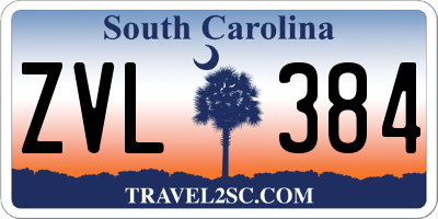 SC license plate ZVL384