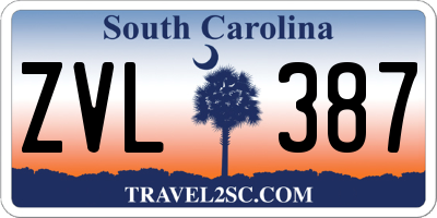 SC license plate ZVL387