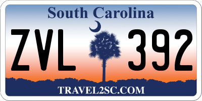 SC license plate ZVL392