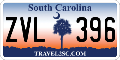 SC license plate ZVL396