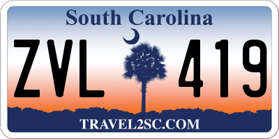 SC license plate ZVL419