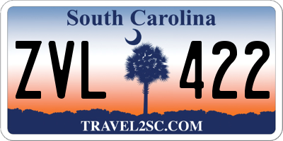 SC license plate ZVL422