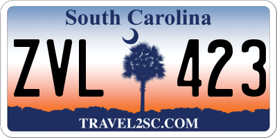 SC license plate ZVL423