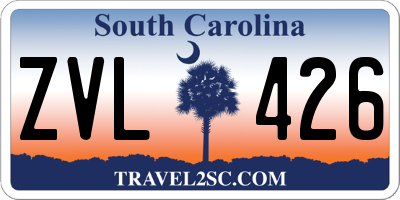 SC license plate ZVL426
